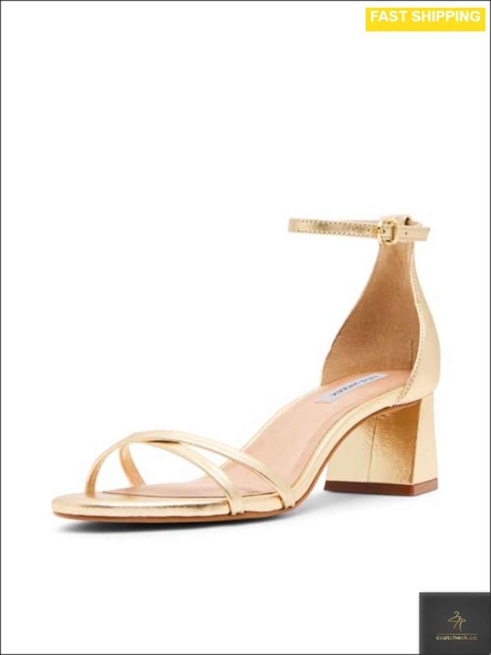 Steve Madden Rae Block Heel Sandal Ankle Strap Buckle Dressy